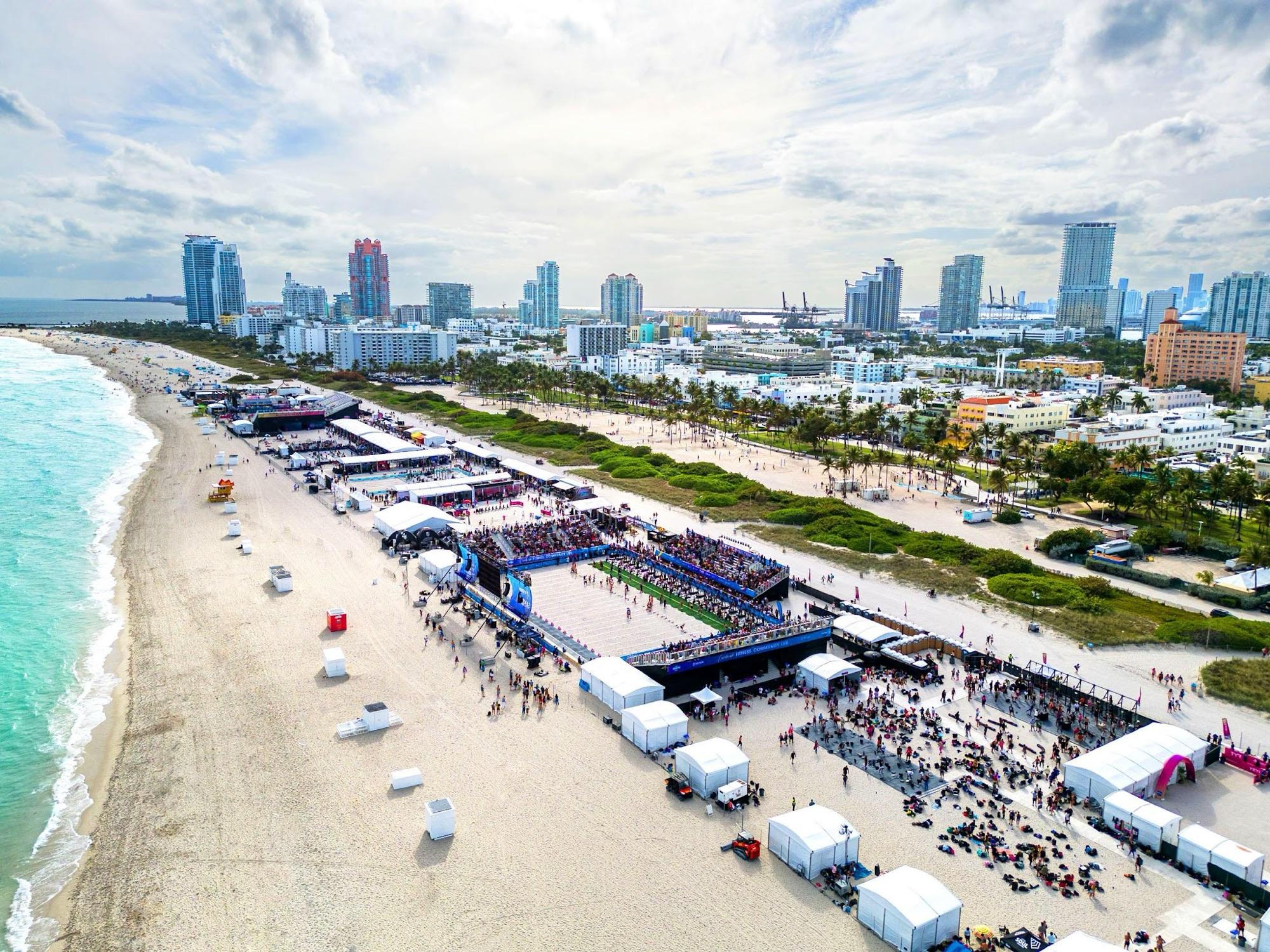 Aerial view of the festival grounds on Miami Beach